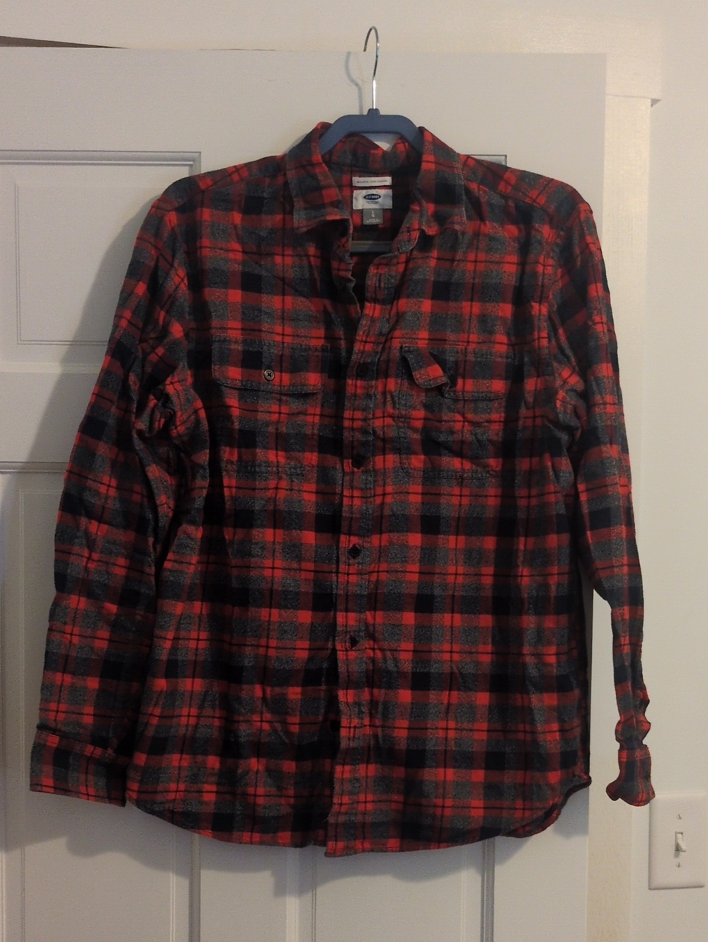 Classic Red & Black Plaid Flannel Shirt - Men's
